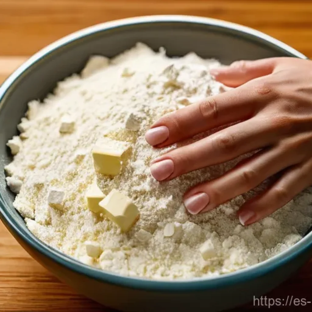 홈베이킹 타르트 반죽 만드는 법 - **Prompt 1: The Artisan's Touch: Cold Butter and Flour Integration**
    A close-up, high-definition...