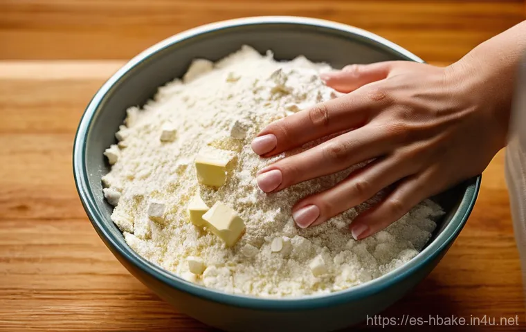 홈베이킹 타르트 반죽 만드는 법 - **Prompt 1: The Artisan's Touch: Cold Butter and Flour Integration**
    A close-up, high-definition...