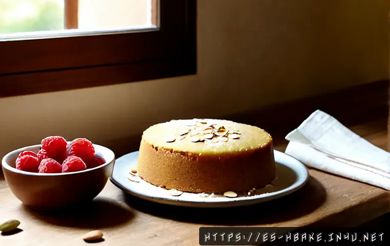 Home 17 홈베이킹 푸드 스타일링 기본 - Photorealistic home baking food styling scene in a warm Spanish kitchen, freshly baked golden sponge...